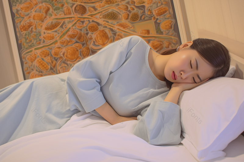 室内蓝色裙子女性痛经腹痛,高清,摄影图,摄影图片,图片大全,摄影图免费下载